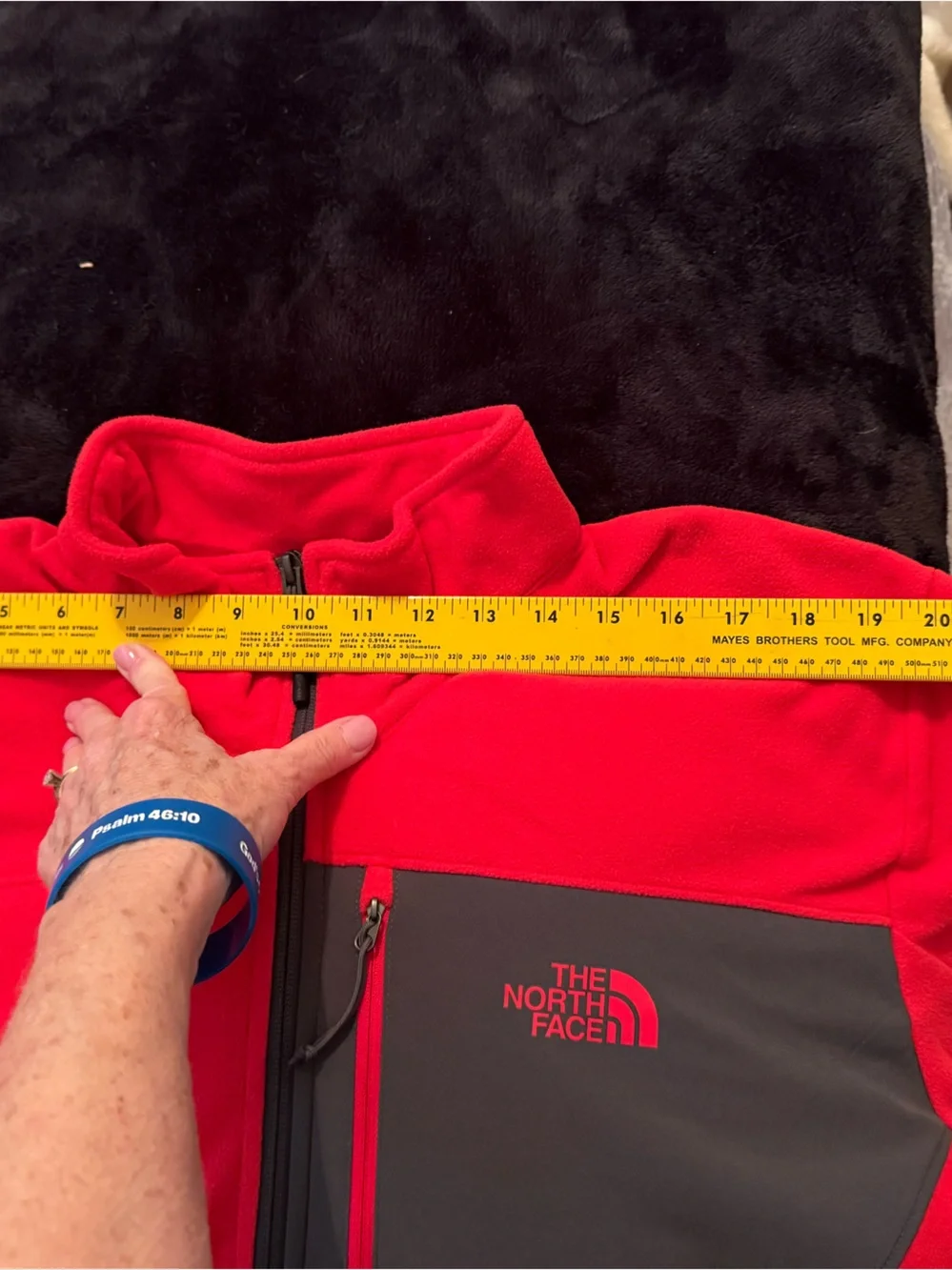 The North Face Red Fleece Pullover with Black Neck Label